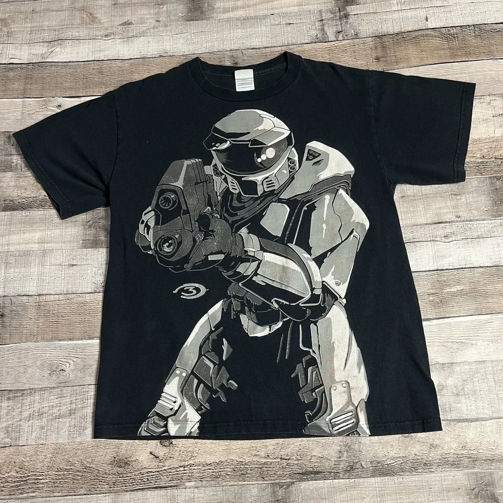 Halo 3 Shirt Size Medium Y2K Video Game Promo Tee Master Chief Bungie Xbox